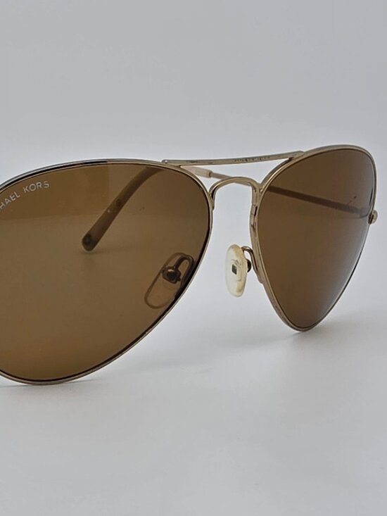 Michael Kors Jet Set M2047S 780 Gold Frame Brown Glass Lens Aviator Sunglasses main image 14